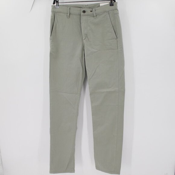 Rag & Bone Pants Mens 30 Cotton Stretch Flat Front Mid Rise Chino Olive Green